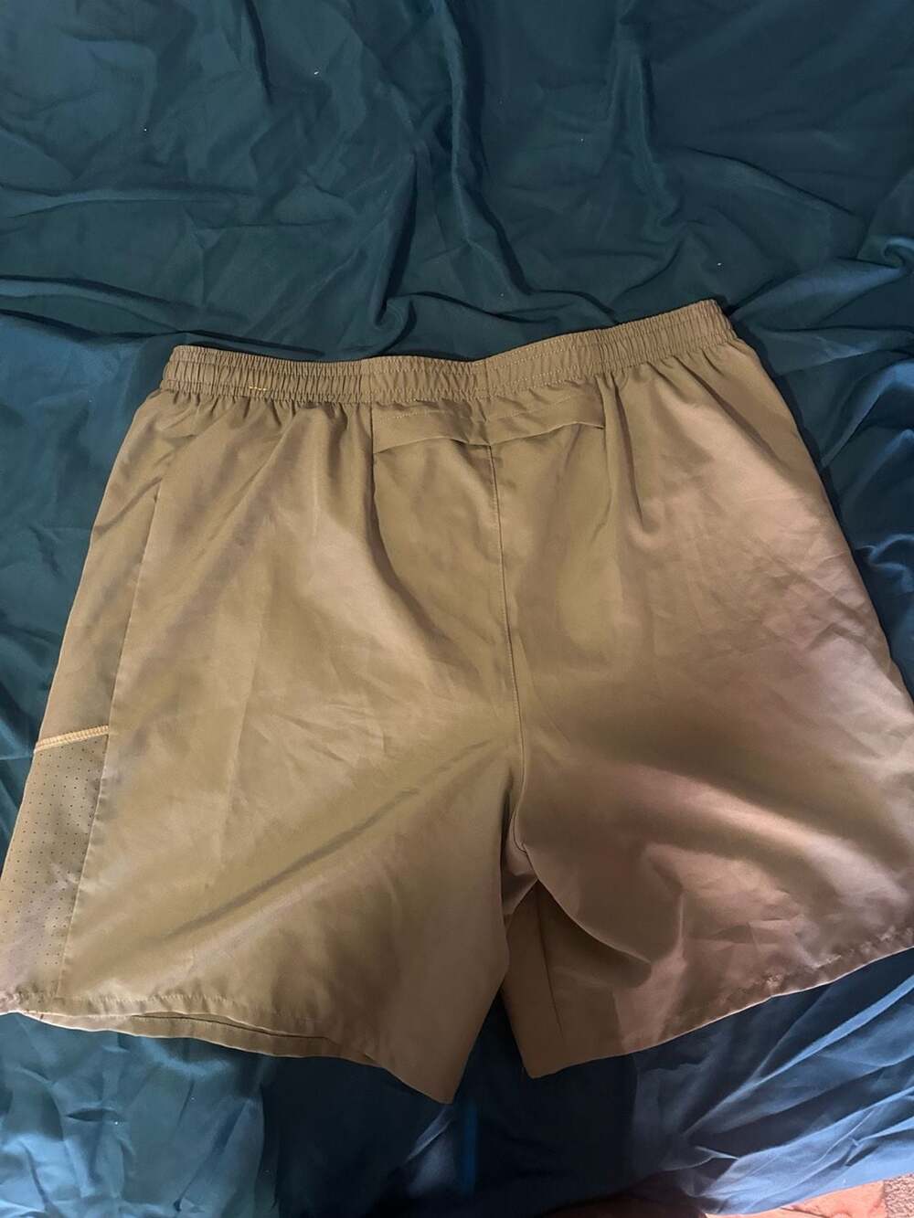 Nike Miler Running Shorts Size M Khaki Dri-Fit Athletic Workout